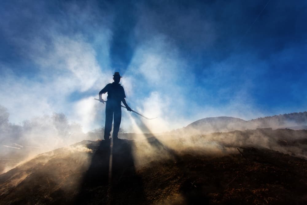 Dramatic Smoky Silhouette by Dan Mirica — canvas wall art