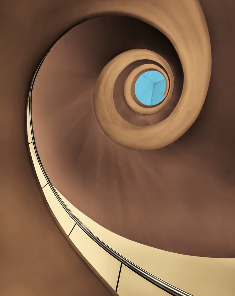 Upward Blue Spiral by Tomasz Buczkowski ( Tomush ) — canvas wall art
