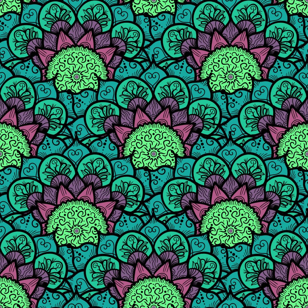 Vibrant Floral Mandala by Marika Barsrsind — canvas wall art