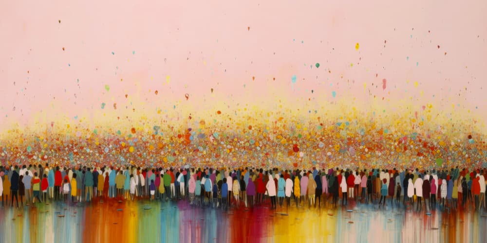 Vibrant Gathering by Treechild — canvas wall art