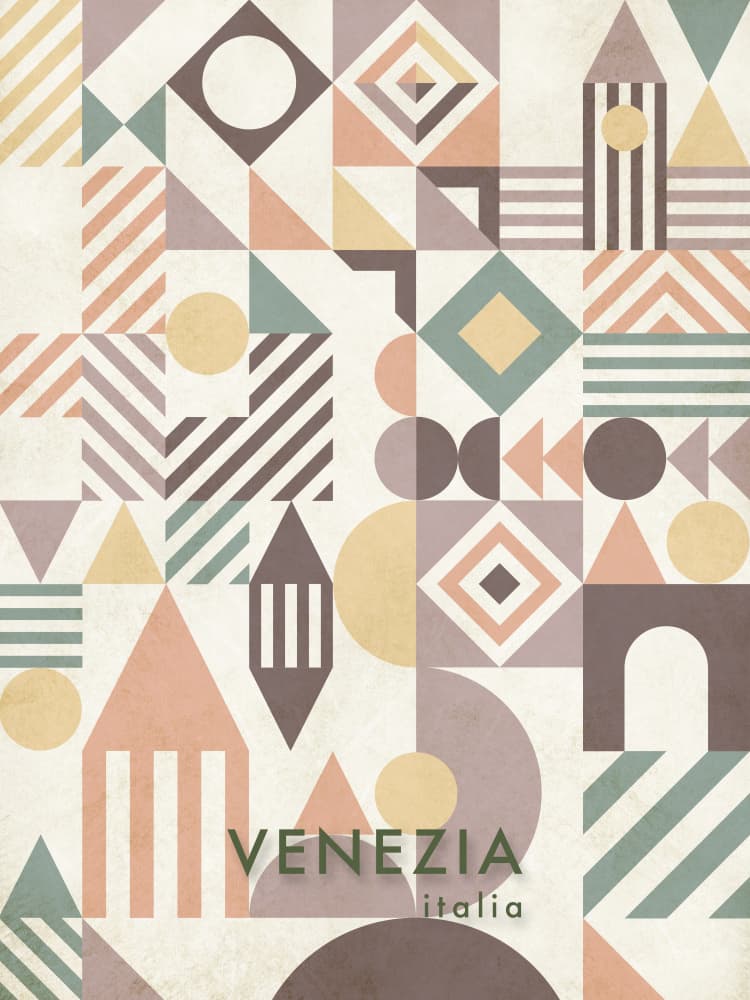 Venezia Geometric City by Angelo Cerantola — canvas wall art