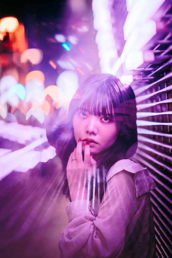 Dreamy Neon City Portrait by h112o1 — canvas wall art