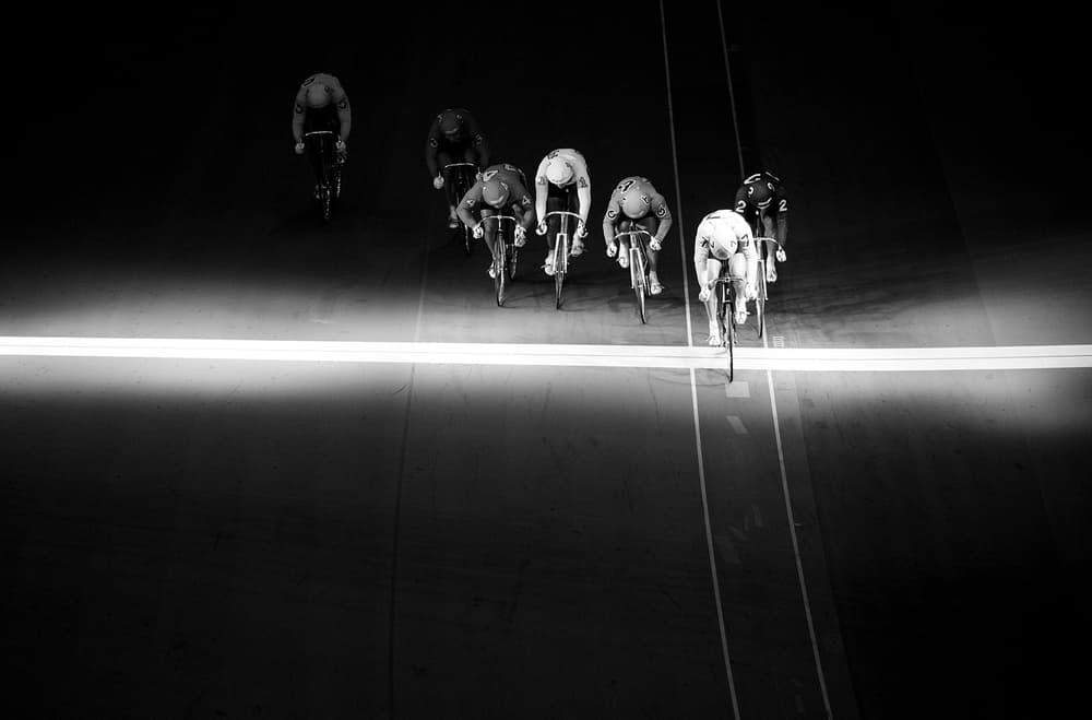 Velodrome Race Action by HAN dong hee — canvas wall art