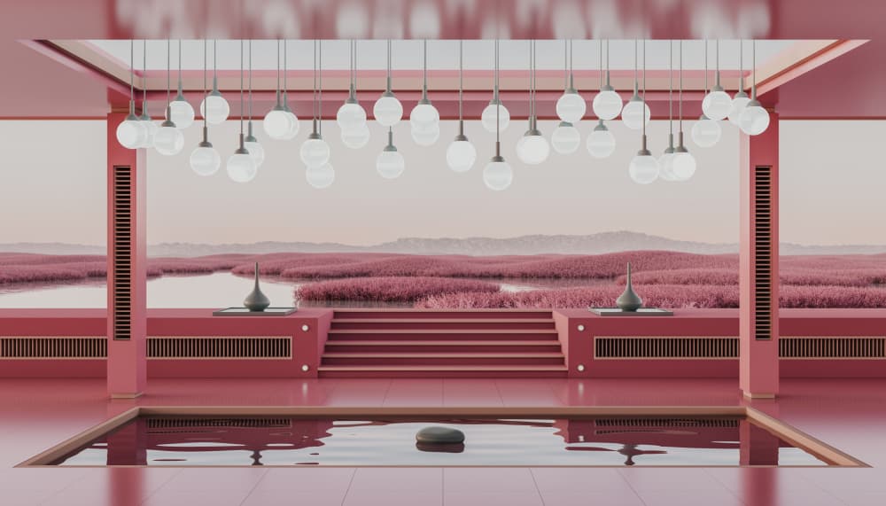 Dreamy Pink Sanctuary by Javier Pardina — canvas wall art