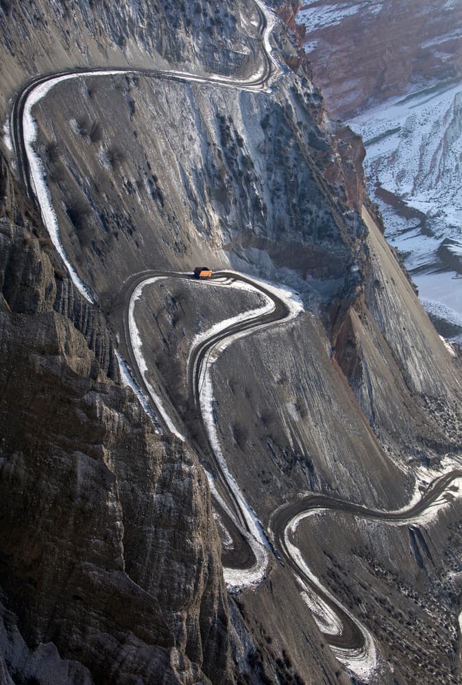 Steep Mountain Switchback Road by Libby Zhang — canvas wall art