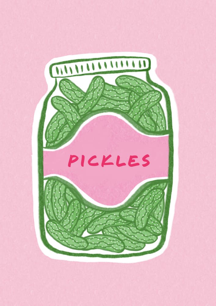 Whimsical Pickle Jar by Aislinn Simmonds — canvas wall art