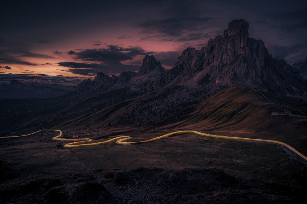 Twilight Mountain Road by Alessandro Traverso — canvas wall art