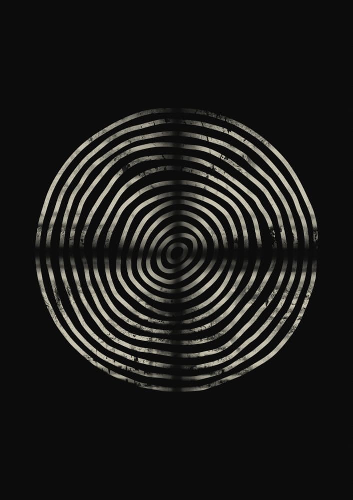 Dark Concentric Rings by Ema Paraschiv — canvas wall art