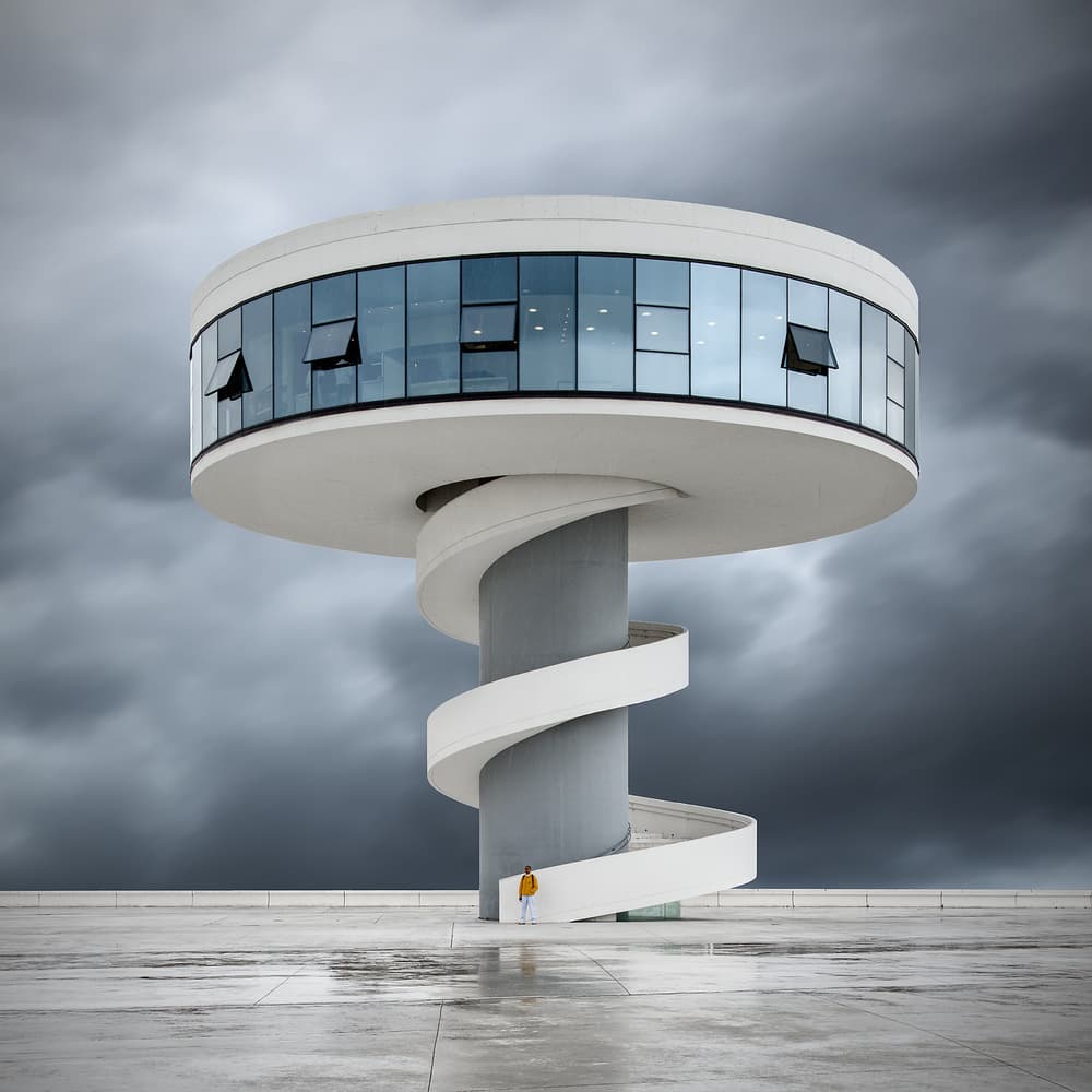 Dramatic Spiral Architecture by Cesar March — canvas wall art