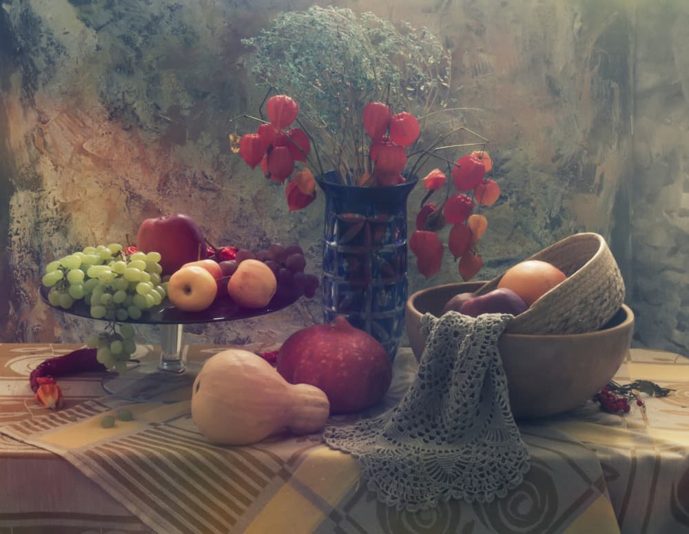 Rustic Autumn Bounty by UstinaGreen — canvas wall art