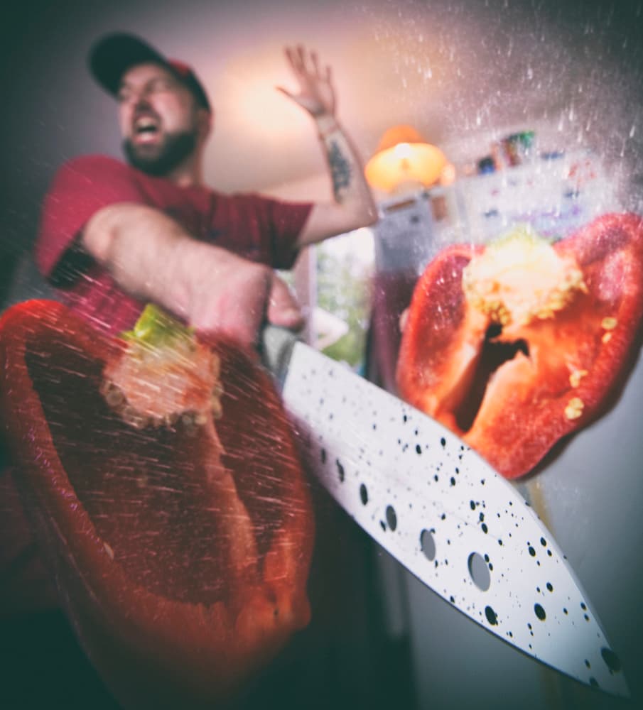 Surprised Chef Pepper Splash by Manu Allicot — canvas wall art
