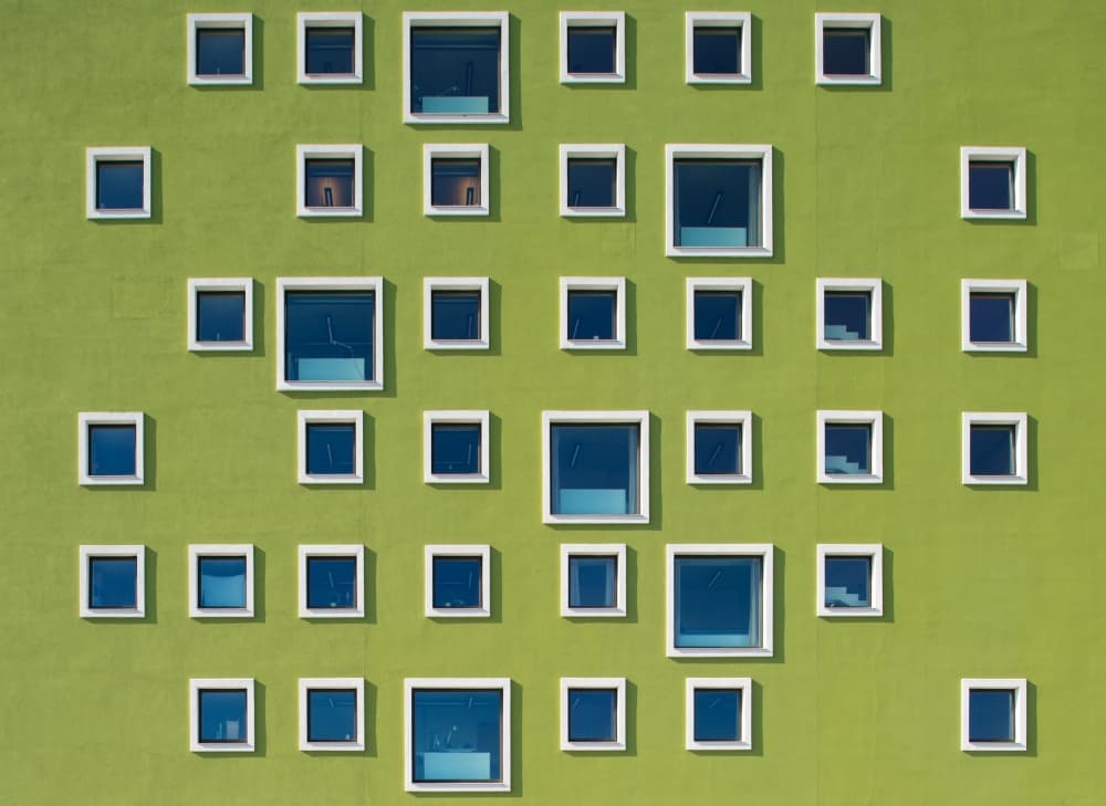 Geometric Green Windows by Jan Lykke — canvas wall art