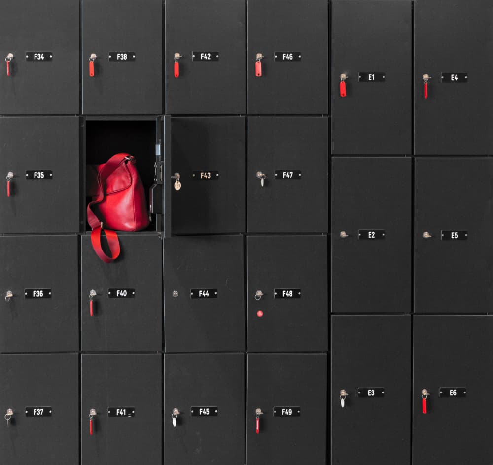 Open Locker Red Bag by FranzStaab — canvas wall art