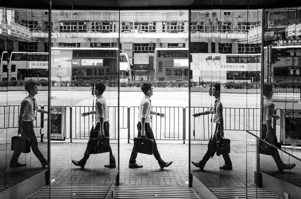 Urban Reflection Walk by Joe B N Leung — canvas wall art