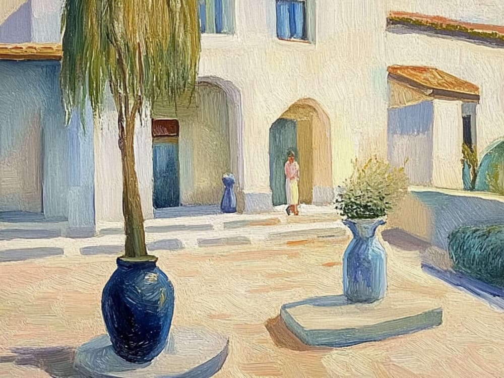 Sunny Courtyard Path by Avanesova Elena — canvas wall art