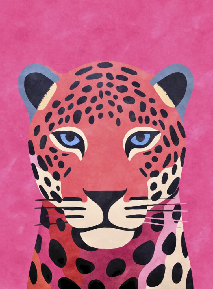 Vibrant Pink Leopard by Andrea Haase — canvas wall art