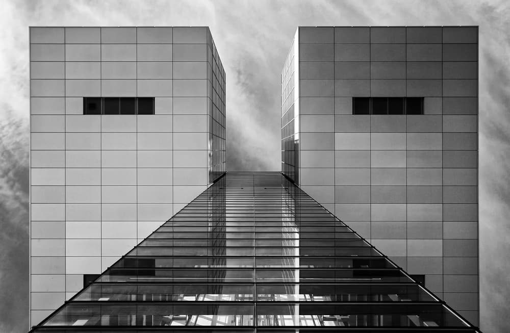 Modern Building Reflection by Hans-Wolfgang Hawerkamp — canvas wall art