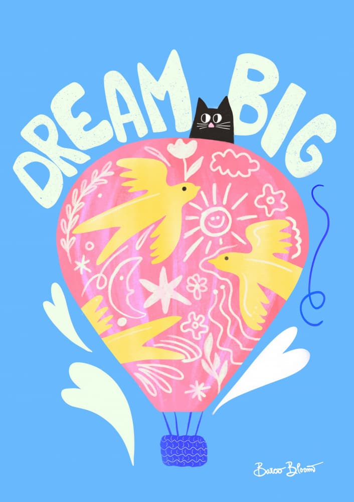 Whimsical Dream Big Balloon by Baroo Bloom — canvas wall art