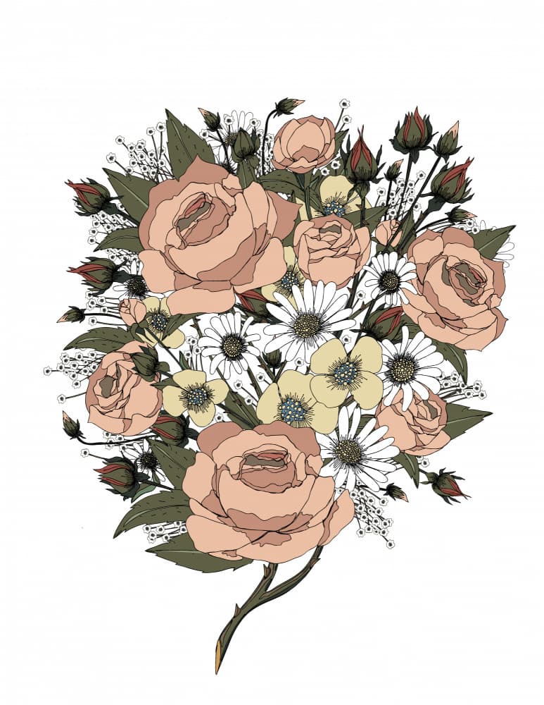Gentle Garden Bouquet by Nicholas — canvas wall art