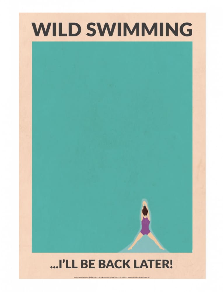 Peaceful Wild Swimming by WallChart Art Studio — canvas wall art
