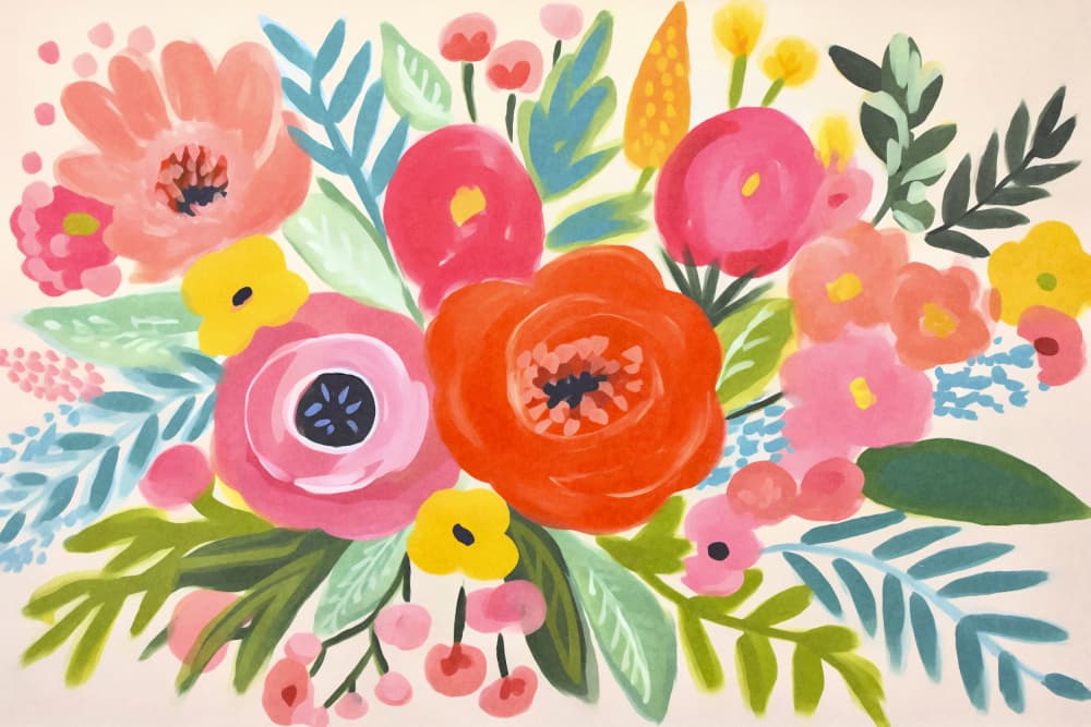 Colorful Spring Blooms by Andrea Haase — canvas wall art