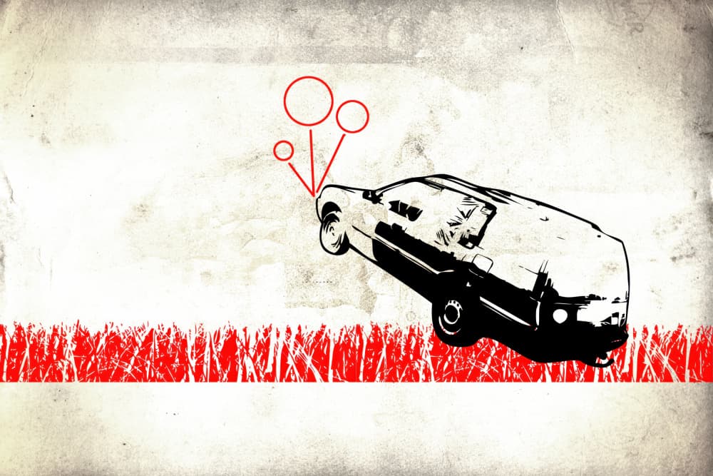 Jumping Car Graphic by Rafal Kulik — canvas wall art