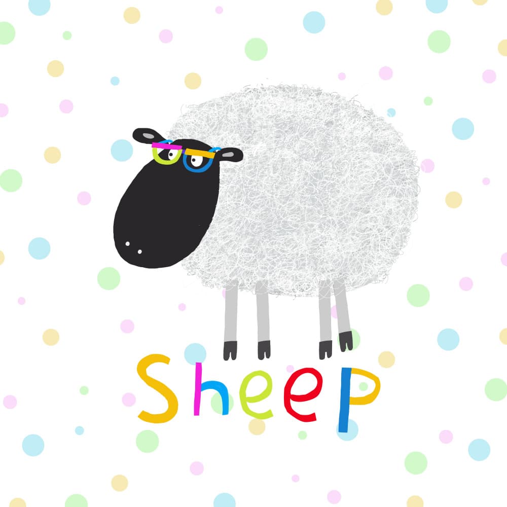 Playful Sheep With Glasses by Carla Daly — canvas wall art