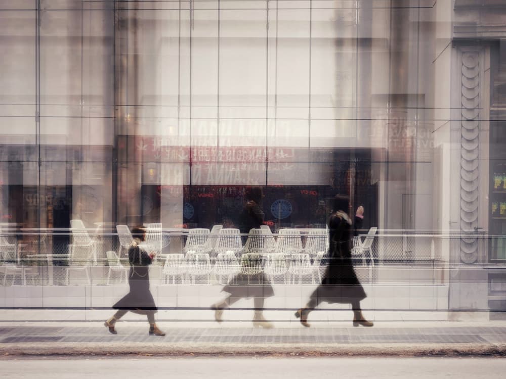 Ethereal City Walkers by Jasmine Zhang — canvas wall art