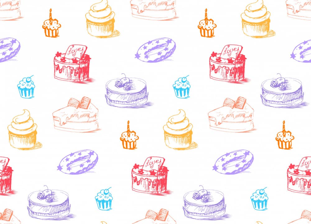 Colorful Dessert Sketches by Marika Barsrsind — canvas wall art