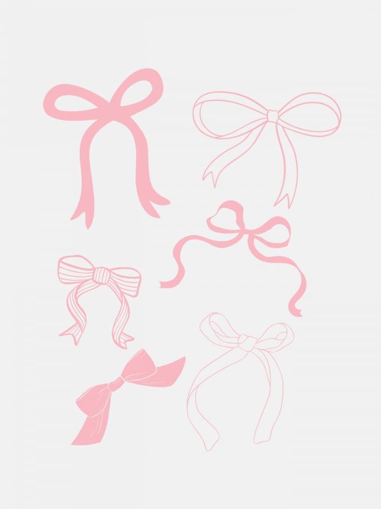 Delicate Pink Bows by Jolly and Dash — canvas wall art