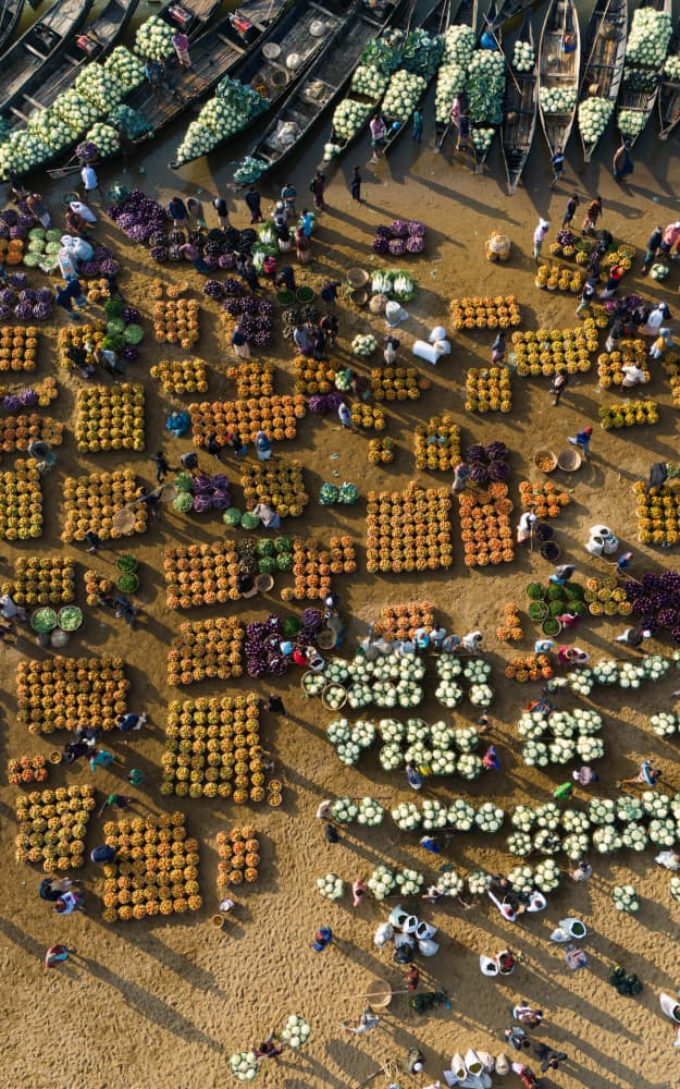 Vibrant Floating Market by Md. Arifuzzaman — canvas wall art