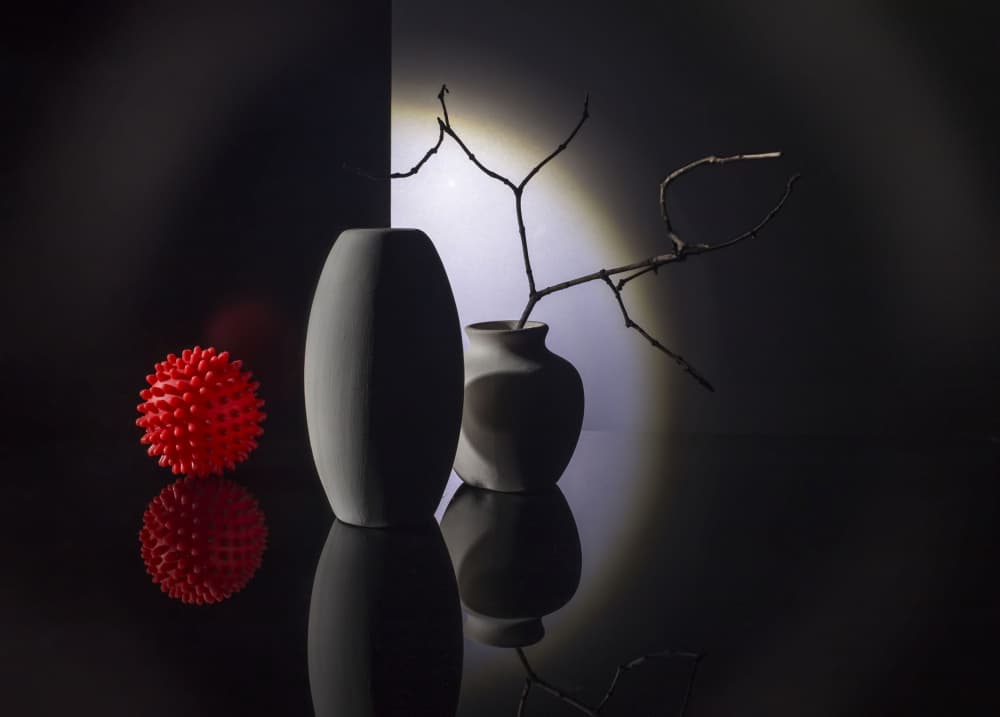 Modern Still Life Red Ball by Evgeniy Popov — canvas wall art