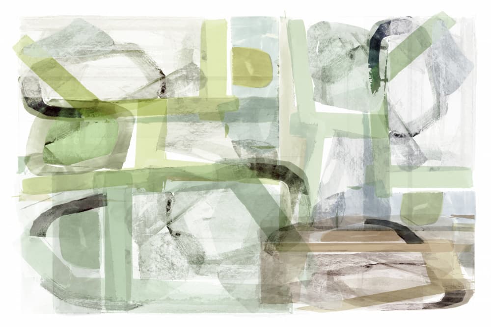 Soft Green Abstract Shapes by cartissi — canvas wall art
