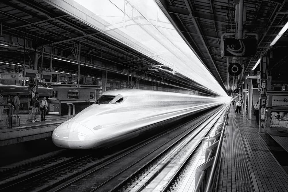 Speeding Bullet Train Station by Bruno Flour — canvas wall art