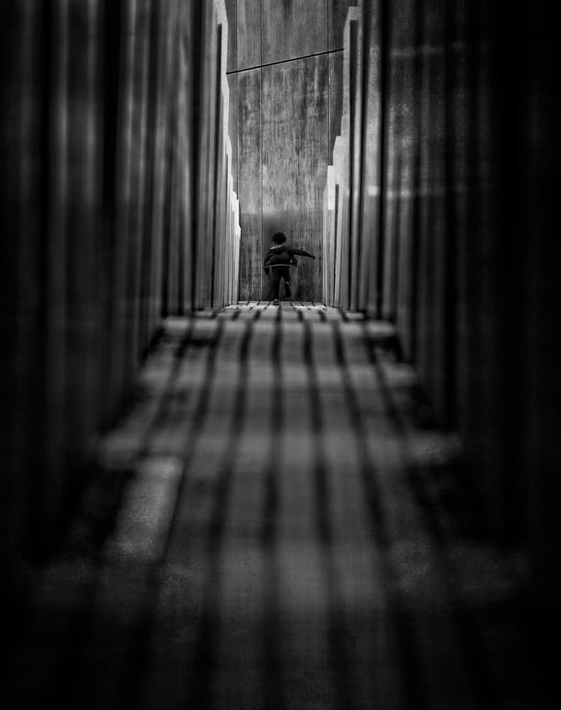 Solitary Child Narrow Path by Wim Schuurmans — canvas wall art