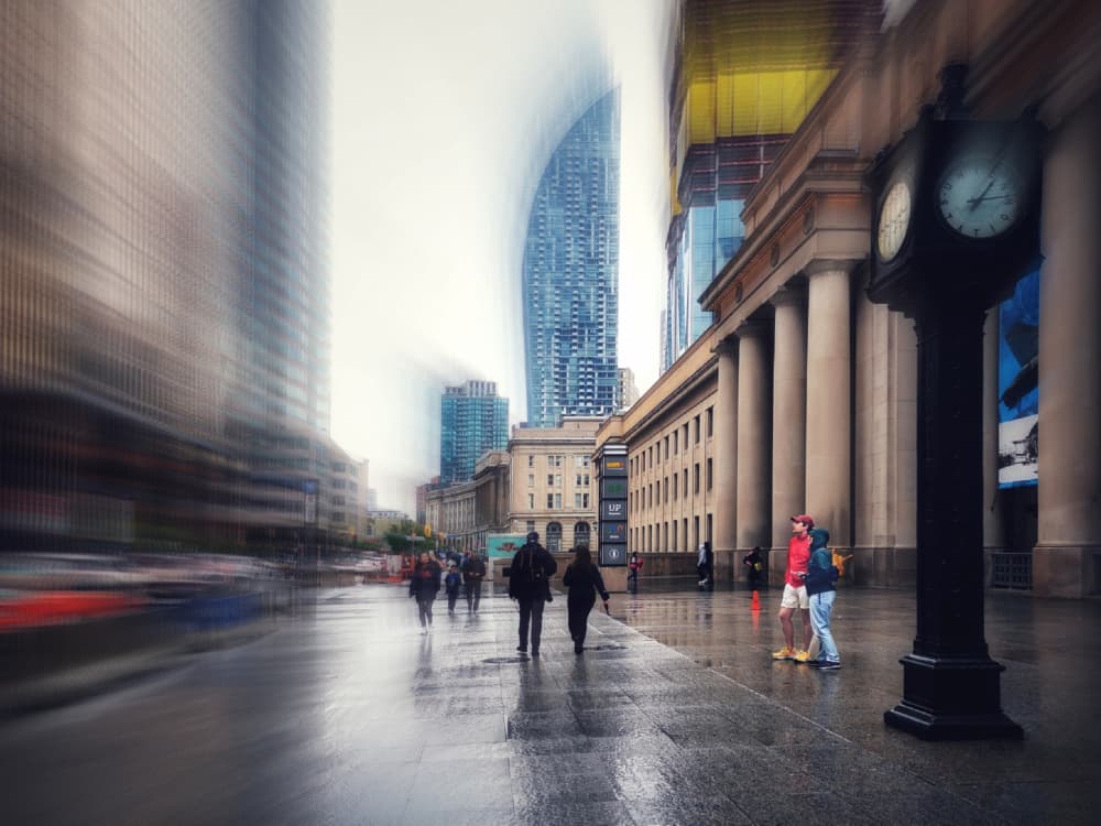 Rainy City Motion by Jasmine Zhang — canvas wall art