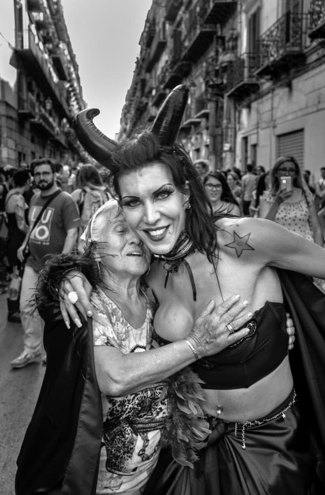 Friendly Horns Embrace by Rino Terravecchia — canvas wall art