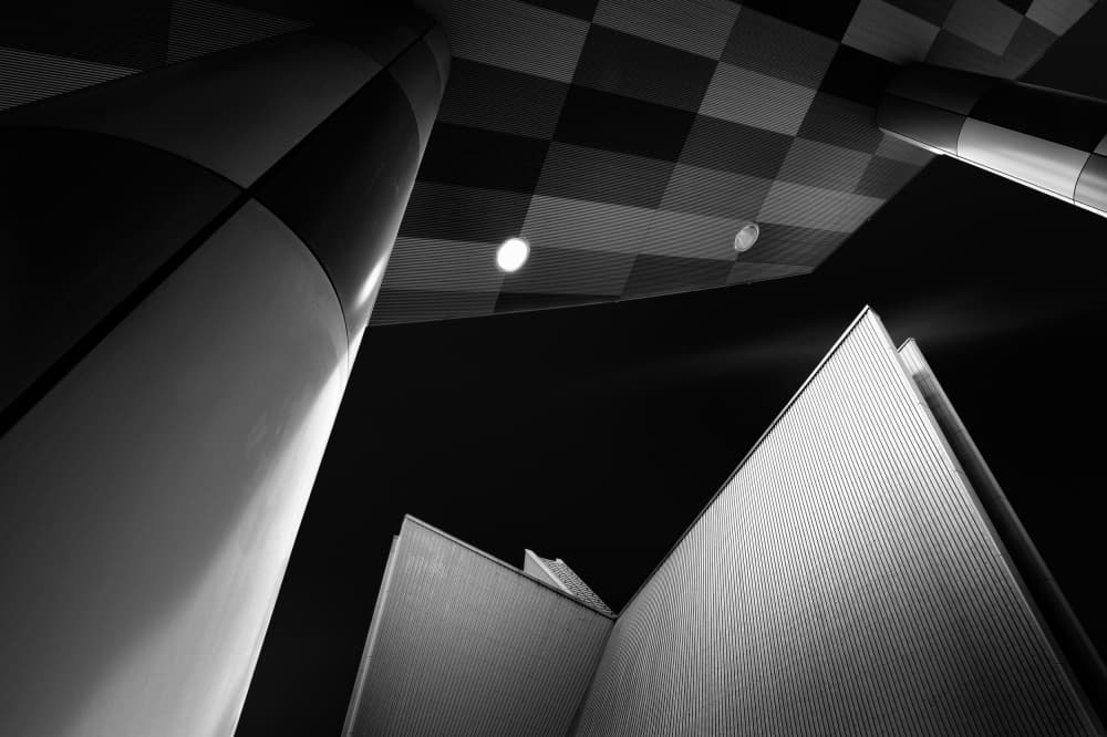 Modern Checkerboard Architecture by Akira TAKAUE — canvas wall art