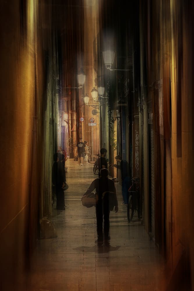 Moody City Passage by Michel Romaggi — canvas wall art