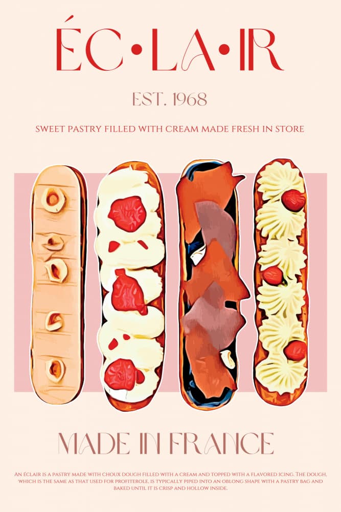 French Éclair Selection by Nazma Khokhar — canvas wall art