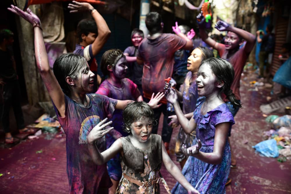 Joyful Holi Celebration by Siraj Akram Kayes — canvas wall art