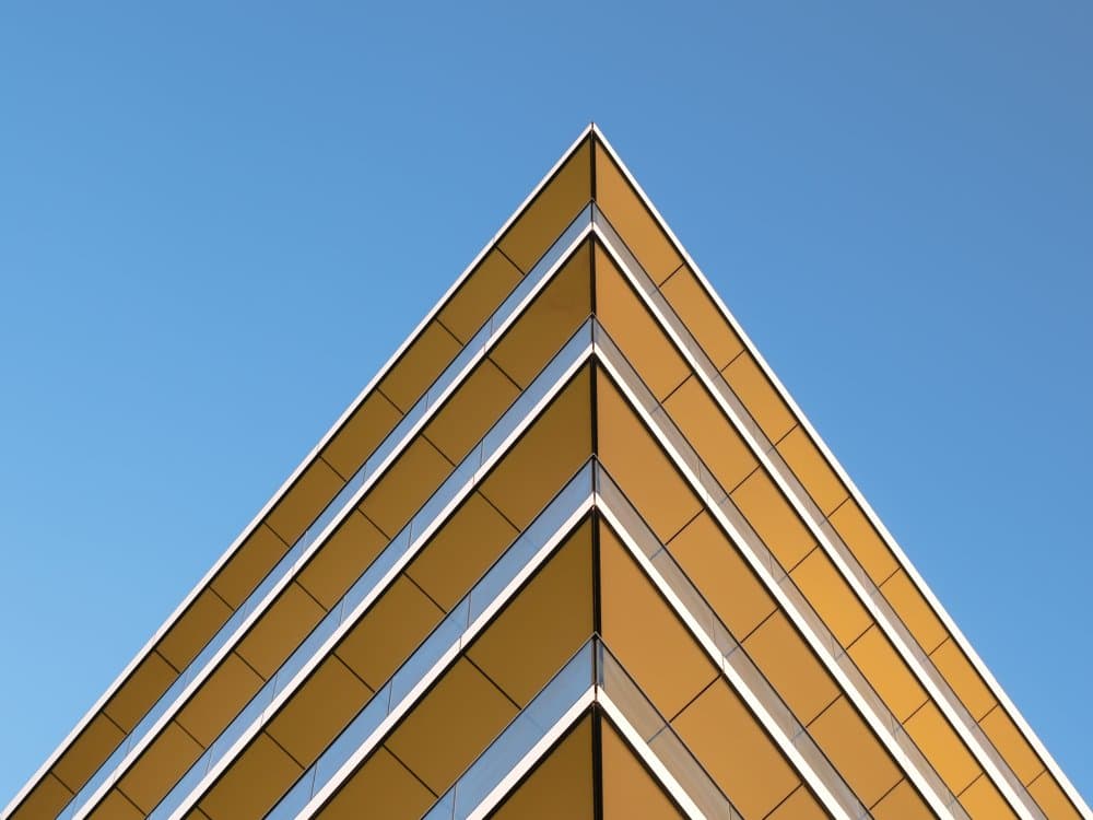 Sleek Geometric Building by Debarshi Mukherjee — canvas wall art