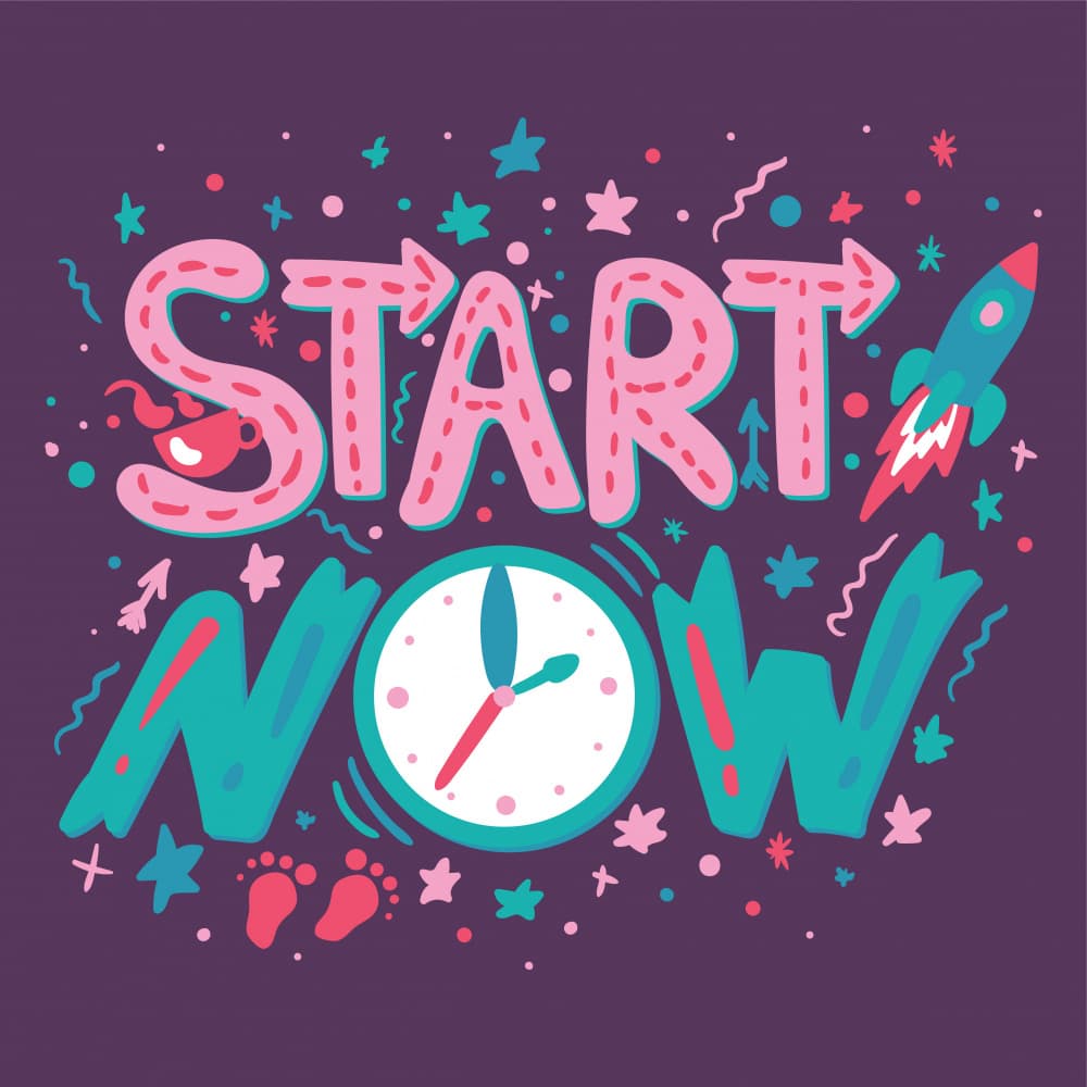Start Now Motivation by Marika Barsrsind — canvas wall art