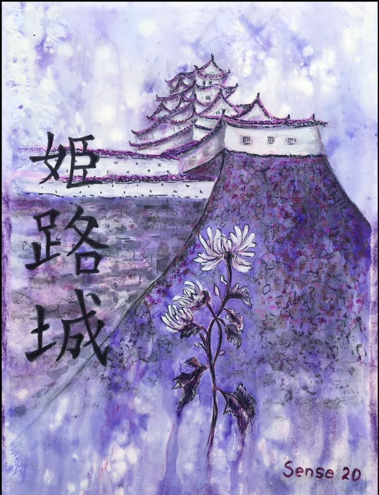 White Heron Castle by Lena Kolambet — canvas wall art