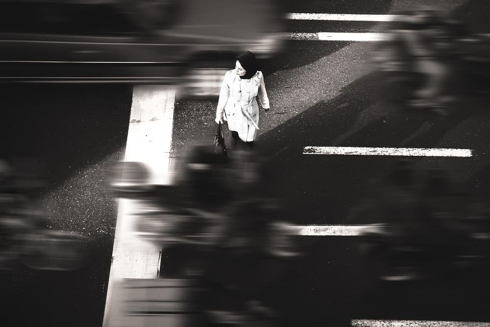 Stillness In City Motion by Poorya Rafiezade — canvas wall art