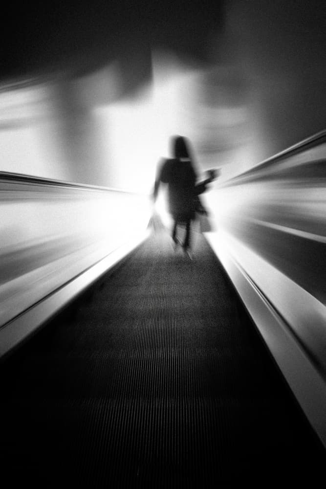 Blurred Urban Ascent by Tony Xu — canvas wall art
