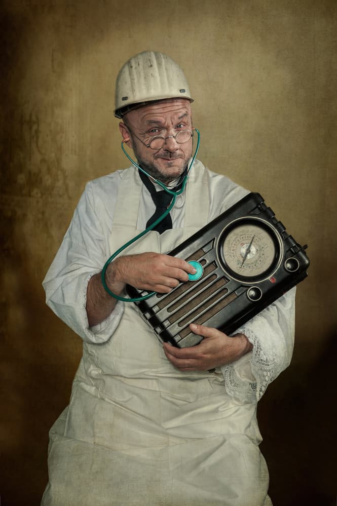 Eccentric Doctor Vintage Radio by Monika Vanhercke — canvas wall art