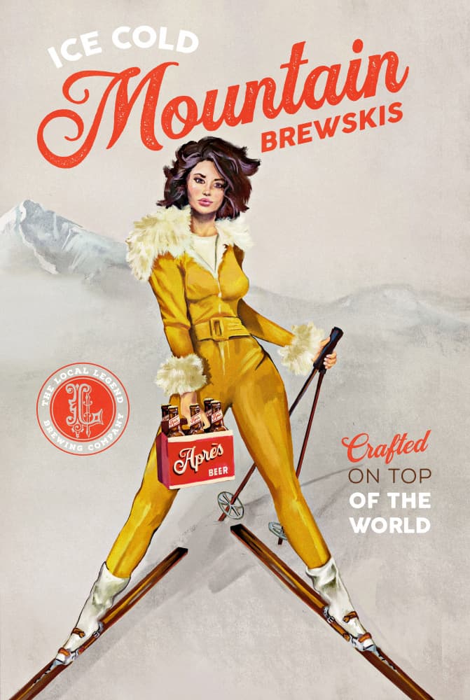 Ice Cold Beer Vintage Pinup Ski Art by The Whiskey Ginger — canvas wall art