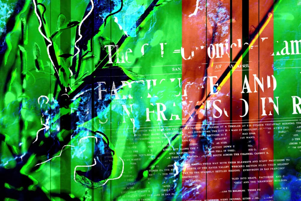 Collage Plants Greenery Reds by Rafal Kulik — canvas wall art