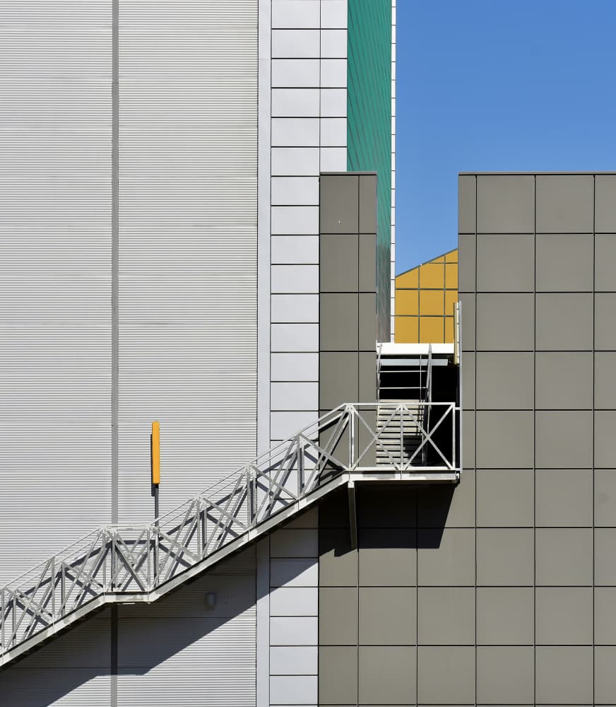 Geometric Urban Staircase by Arnon Orbach — canvas wall art
